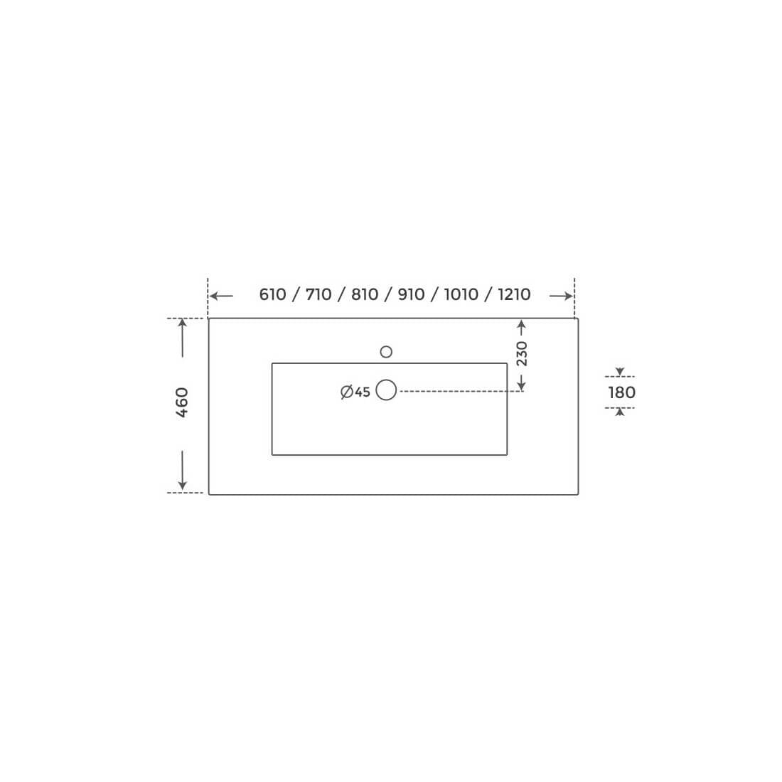 Lavabo cerámico sobre mueble Qoor