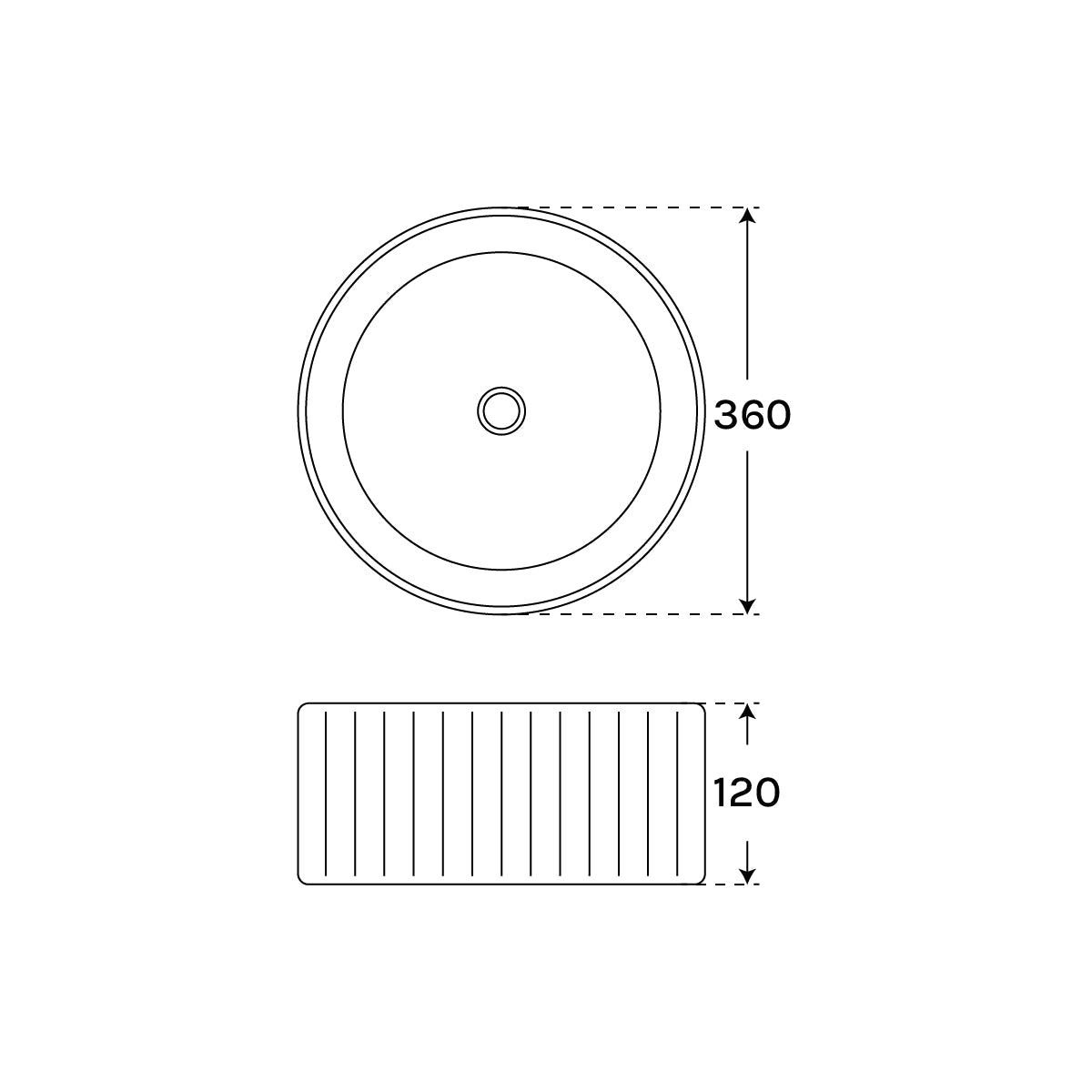 Lavabo circular sobre encimera Gina - Thebath