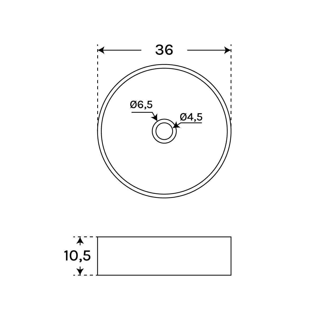 Lavabo de cristal sobre encimera redondo Zara - The Bath