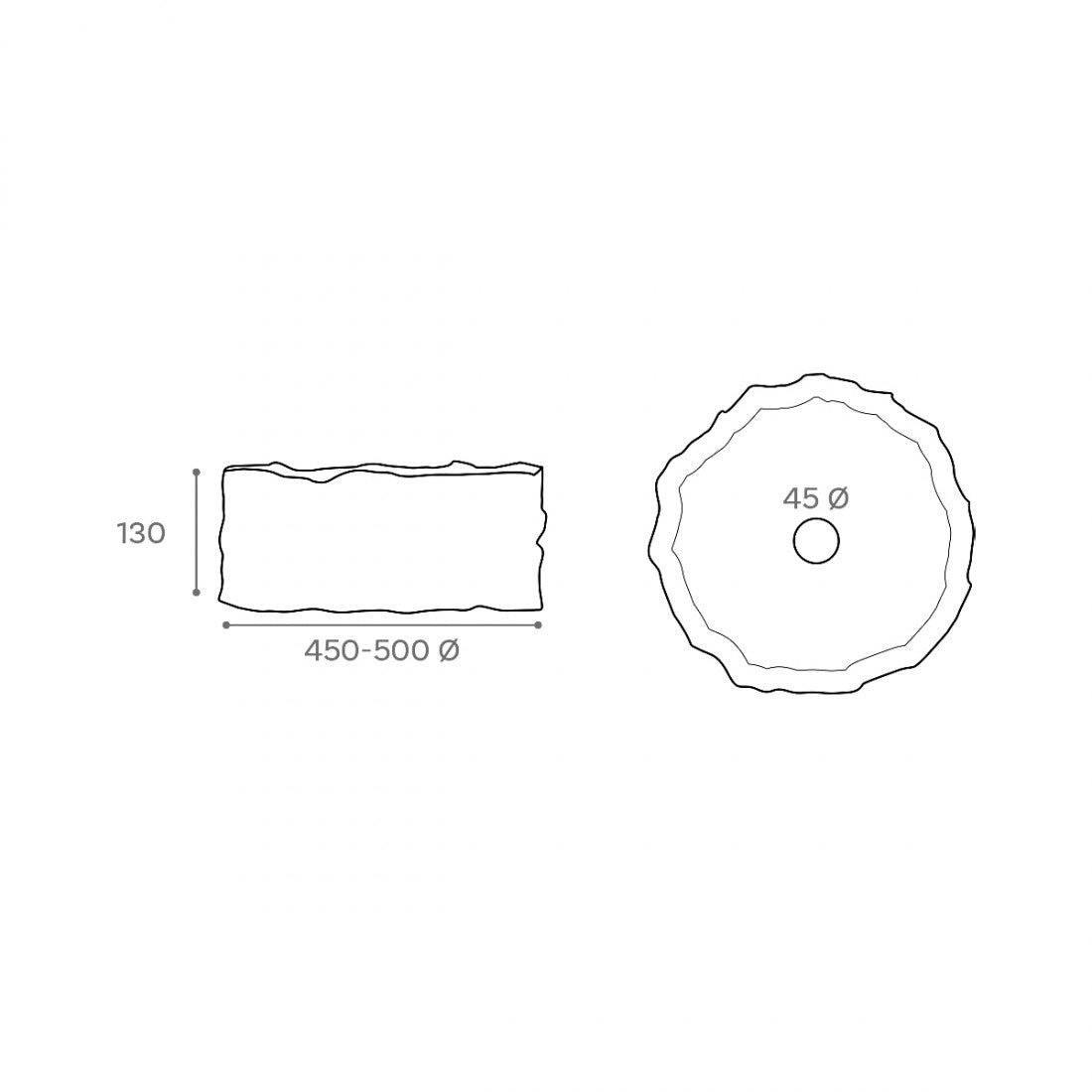 Lavabo de madera petrificada Petra