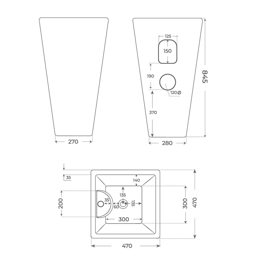 Lavabo negro mate Florencia