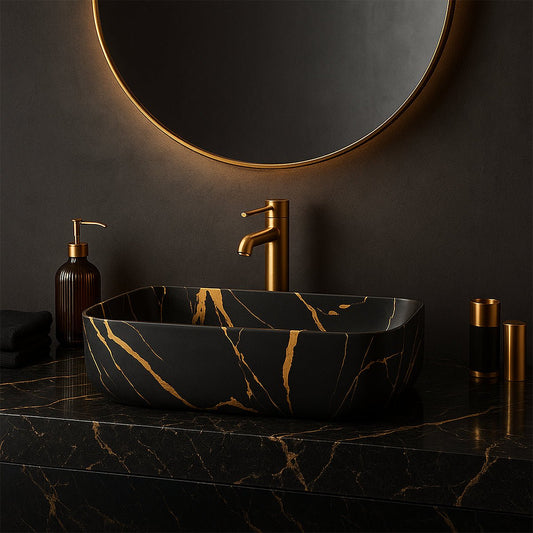 Lavabo negro sobre encimera Ciro - Thebath