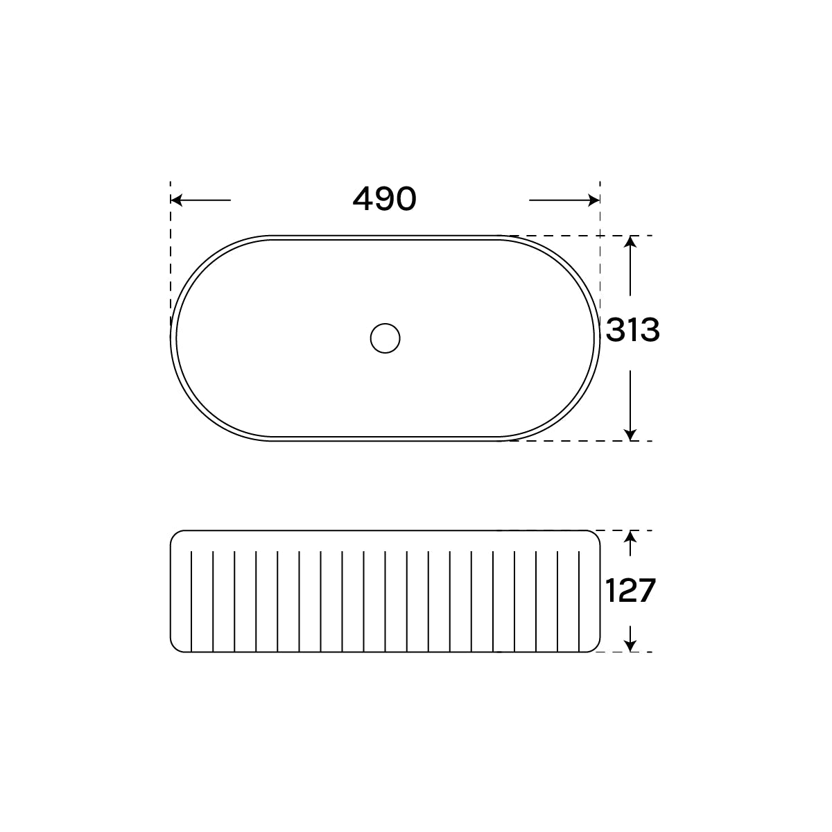 Lavabo ovalado sobre encimera Gina - Thebath
