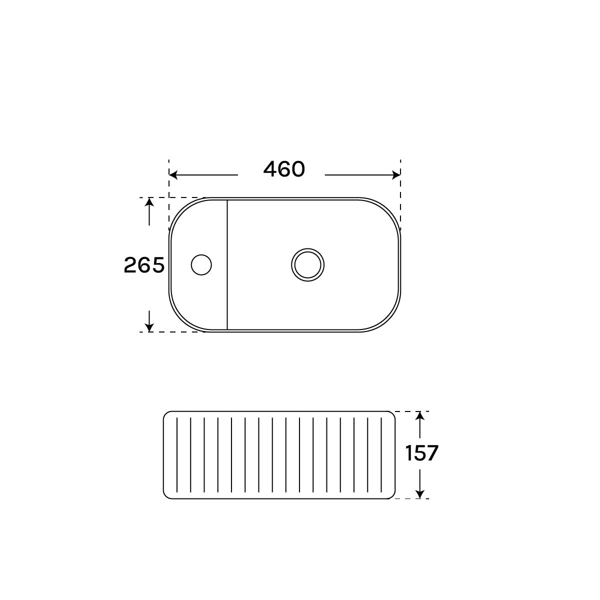 Lavabo rectangular negro mate Seul - Thebath