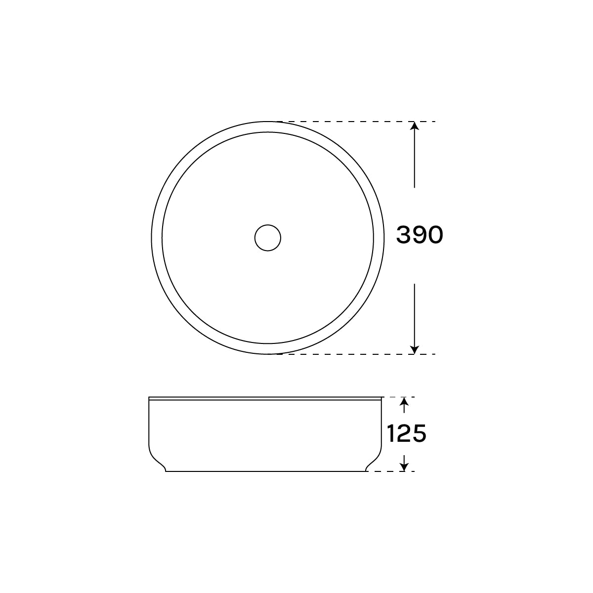 Lavabo redondo sobre encimera Aura - Thebath