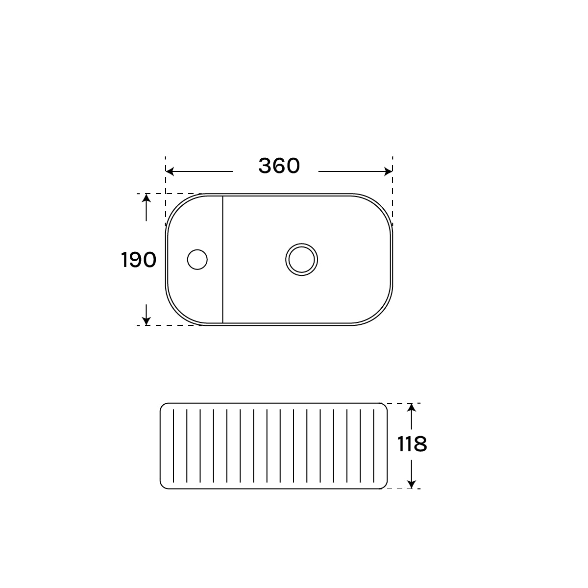 Lavabo rectangulaire de comptoir Seul