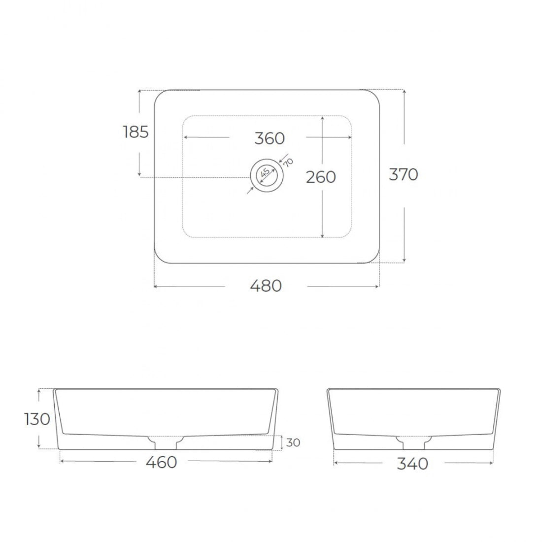 Lavabo sobre encimera Adara