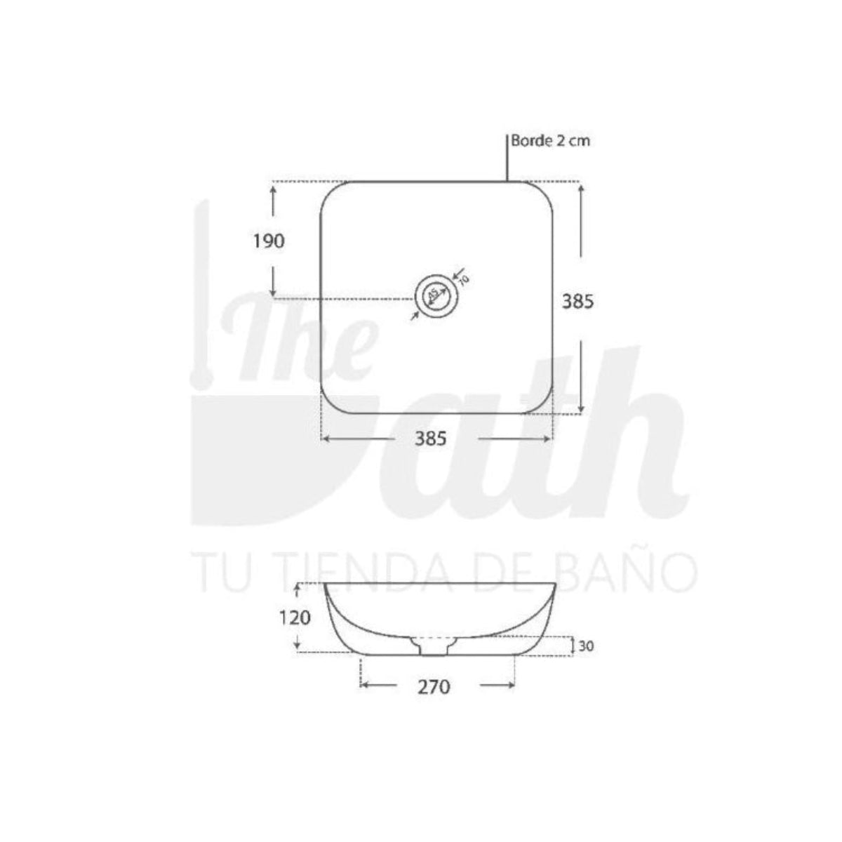 Lavabo sobre encimera Ari