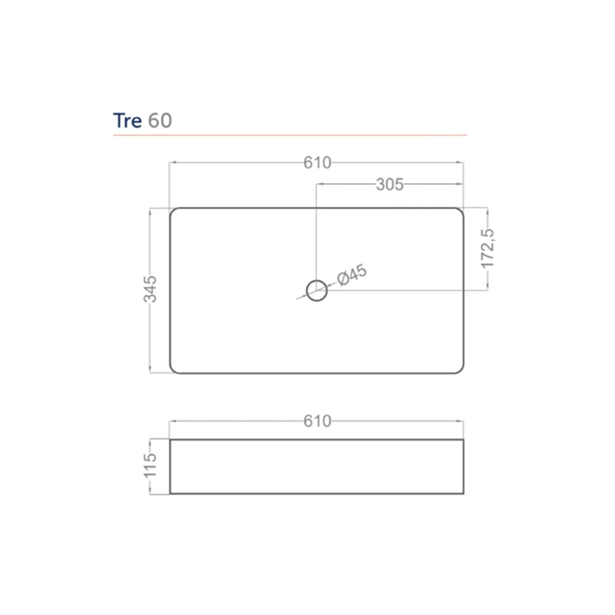 Lavabo sobre encimera Tre - Thebath