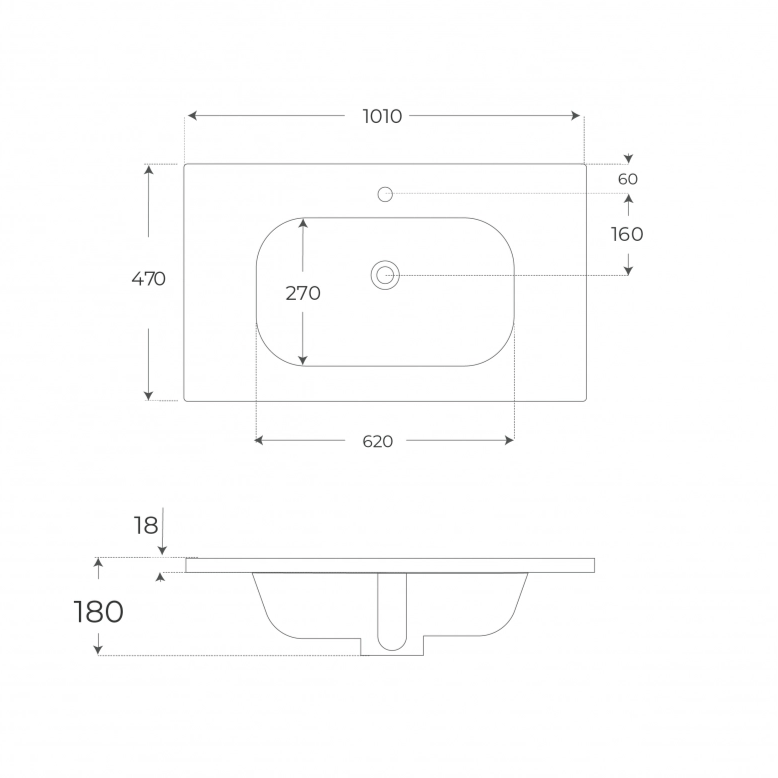 Mueble de baño con patas Triana y lavabo - Thebath