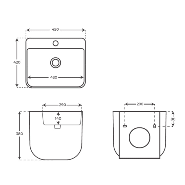Lavabo suspendido moderno Axel - Thebath