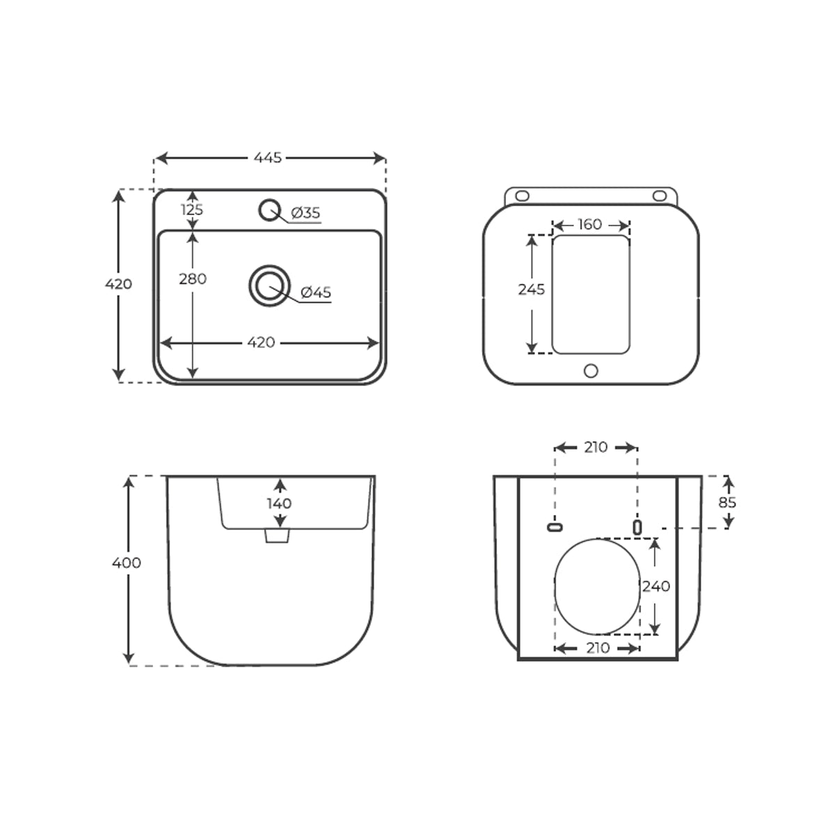 Lavabo suspendido moderno Axel - The Bath