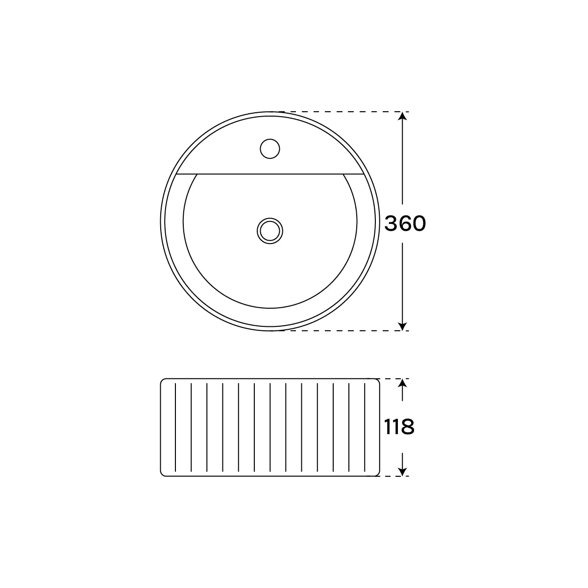 Lavamanos circular negro mate Seul - Thebath