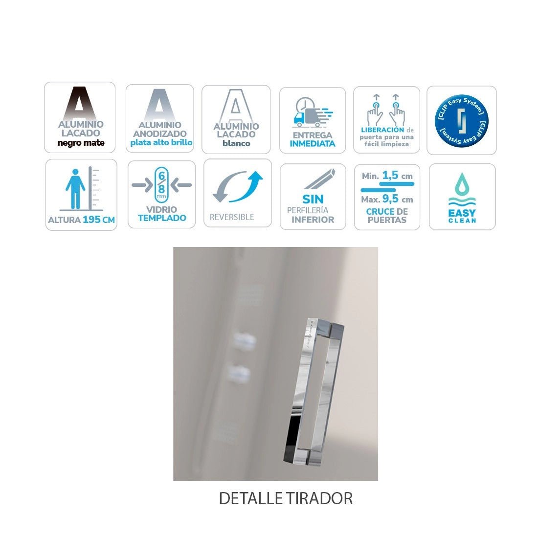 Mampara aluminio Glasé