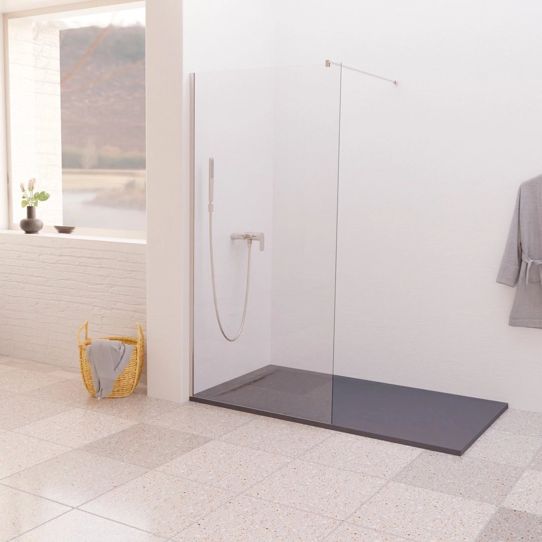 Mampara baño fija cromada Hanoi