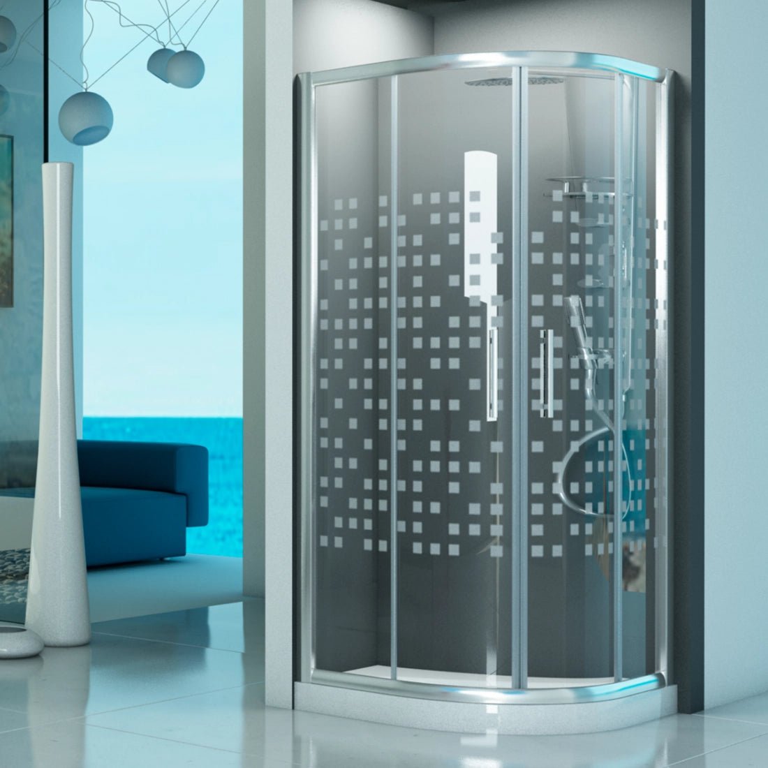 Mampara ducha semicircular Caroni