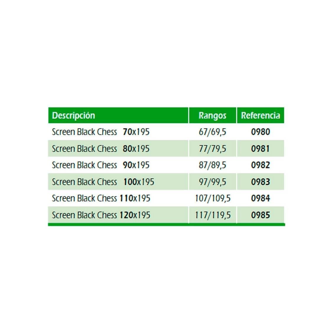 Mampara Screen black chess