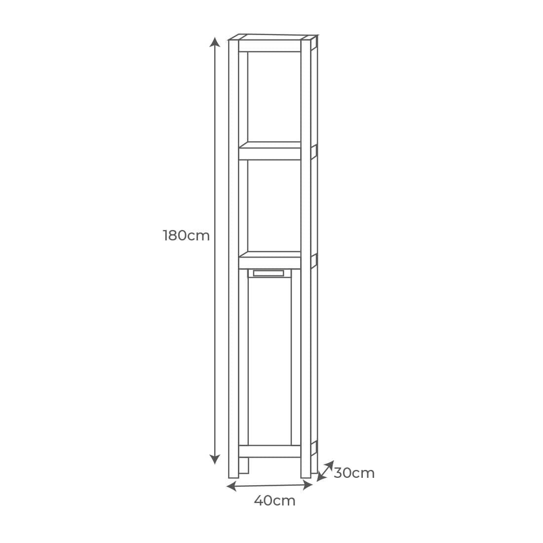 Mueble auxiliar antiguo Aran con cesto