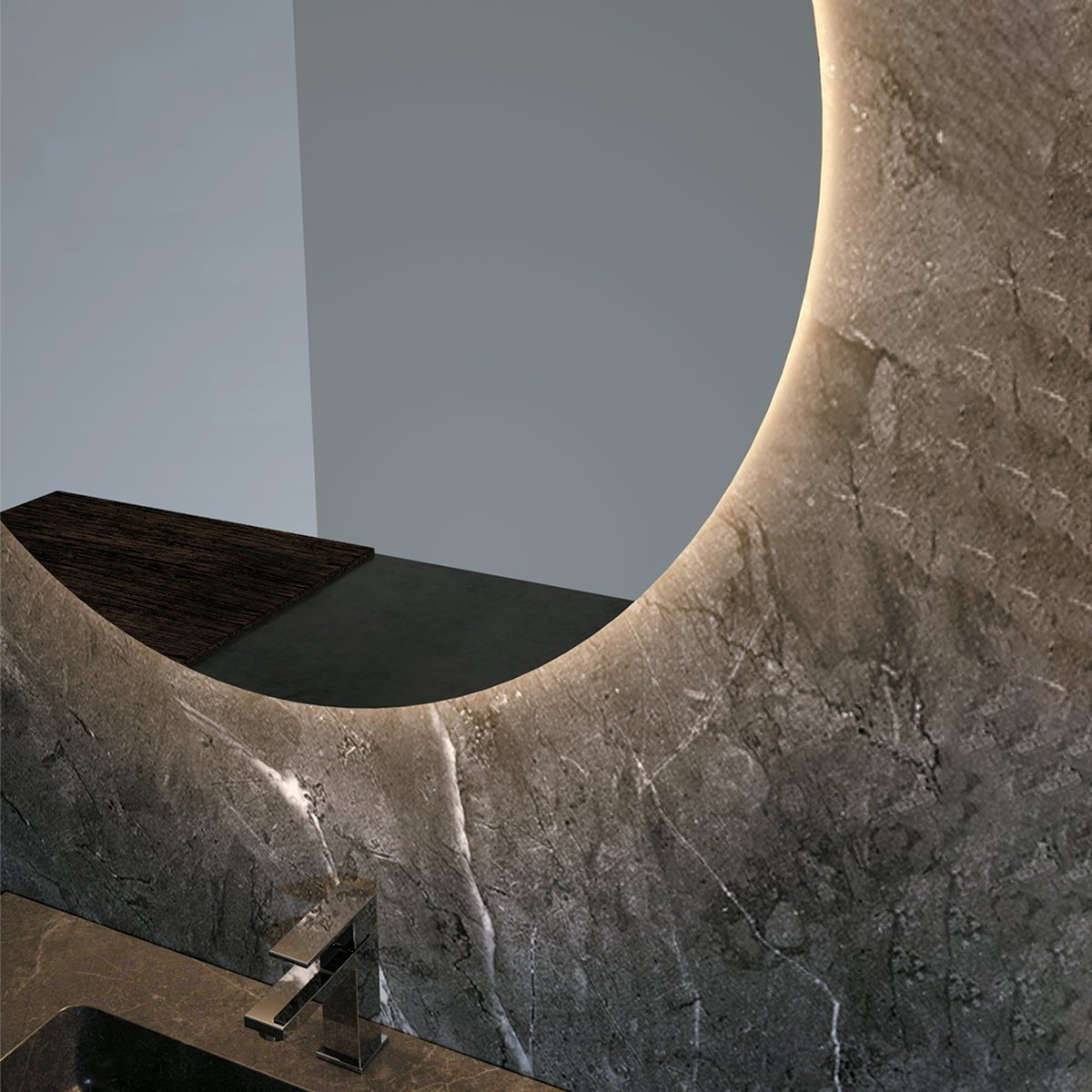 Espejo redondo con luz led Oporto - Thebath