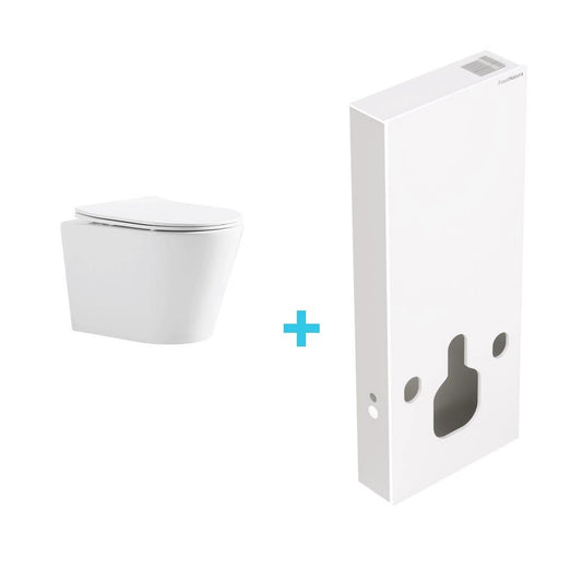 Pack inodoro suspendido Bolonia brillo + cisterna Empire blanca - Thebath