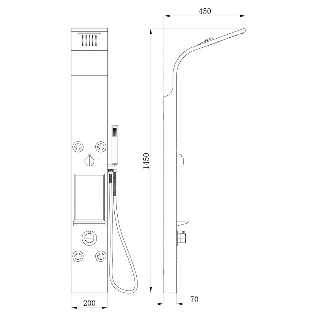 Panel de ducha hidromasaje IOS