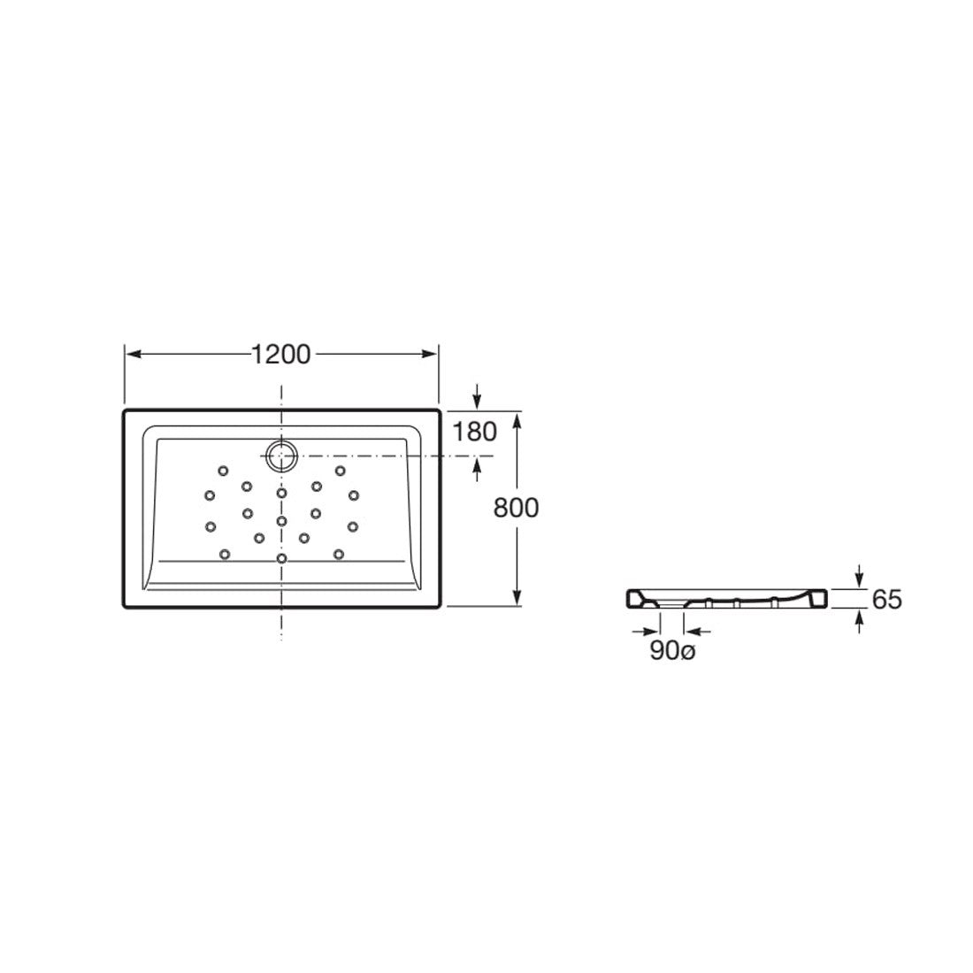 Plato de ducha cerámico extra fino