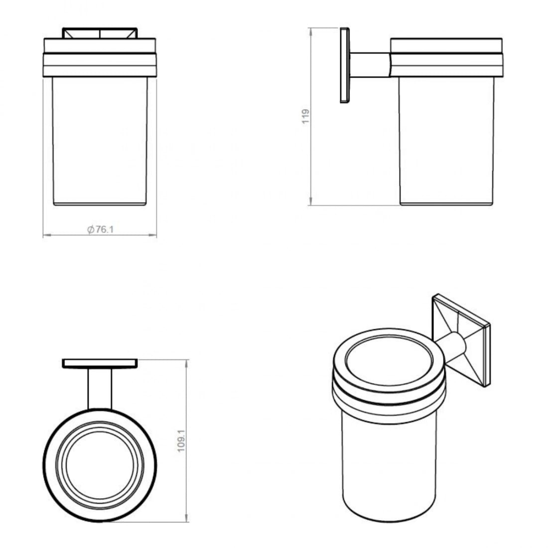 Portacepillos Duo Square