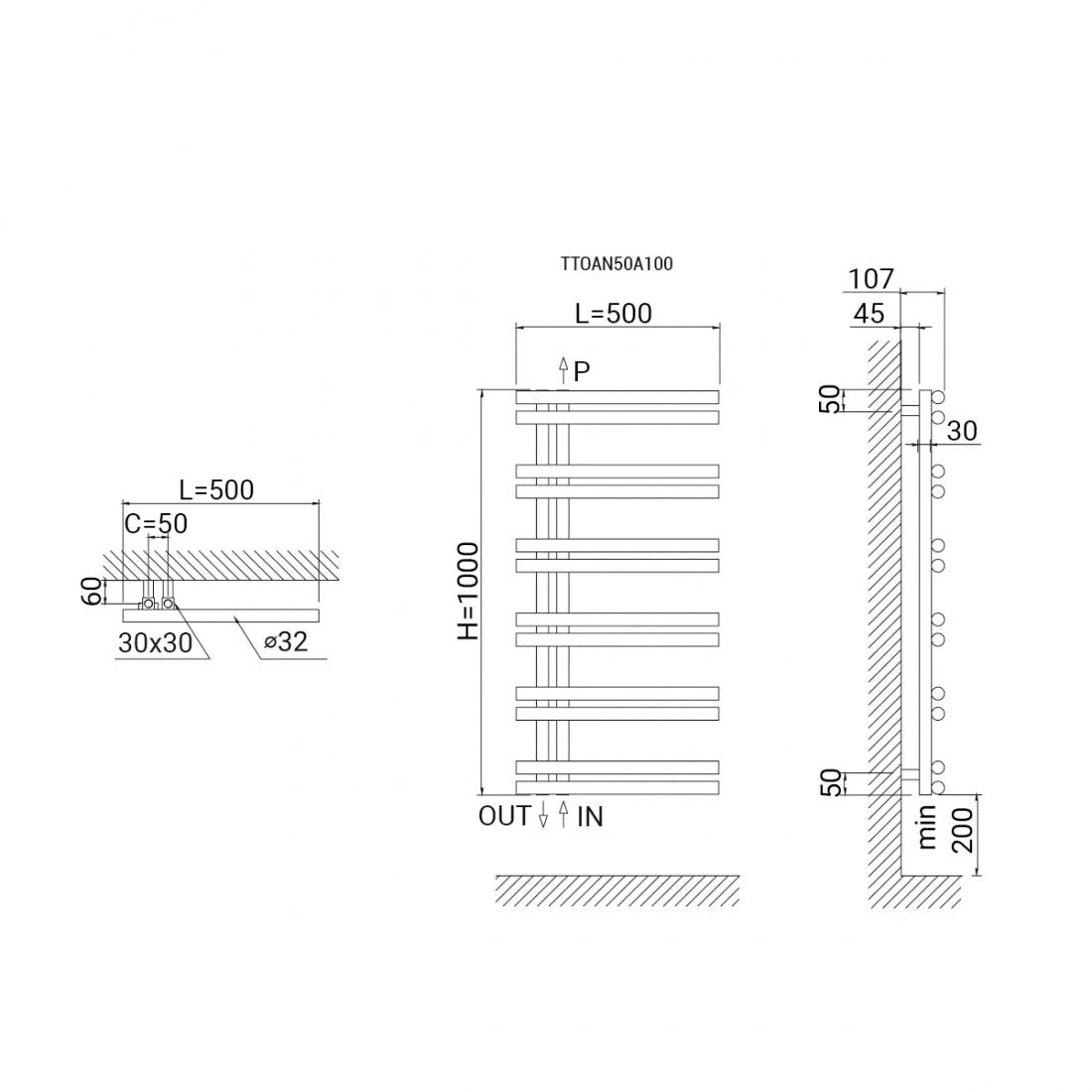 Toallero de agua Torino