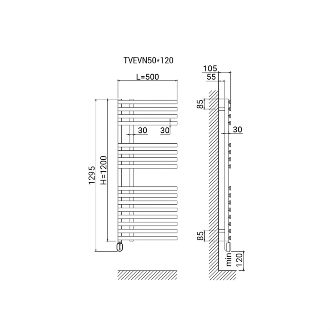 Toallero eléctrico digital Oval Venezia