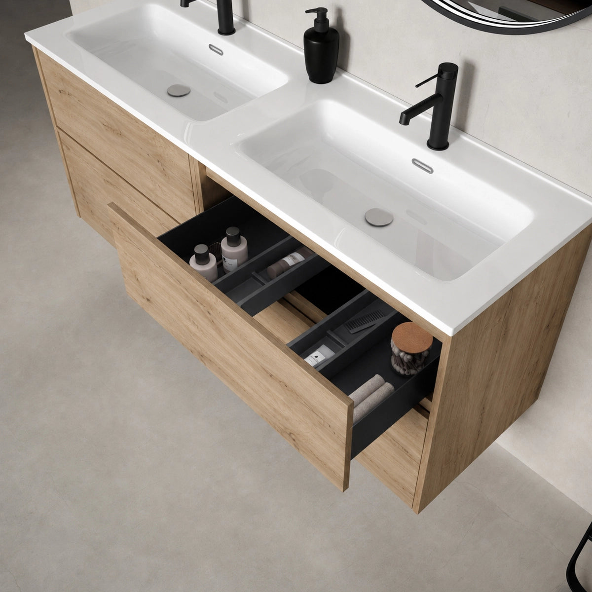 Meuble avec lave-mains de salle de bain Albor