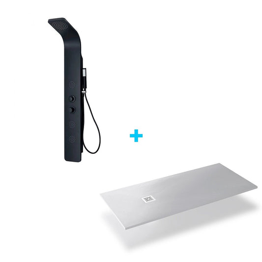 Pack Colonne d'Hydromassage + Plaque en Résine