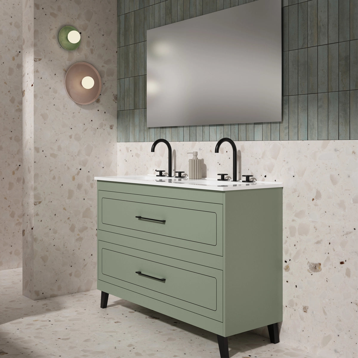 Meuble de salle de bain avec tiroirs Vintage top