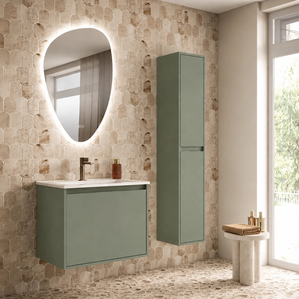 Meuble de salle de bain avec lavabo à poser Atelier