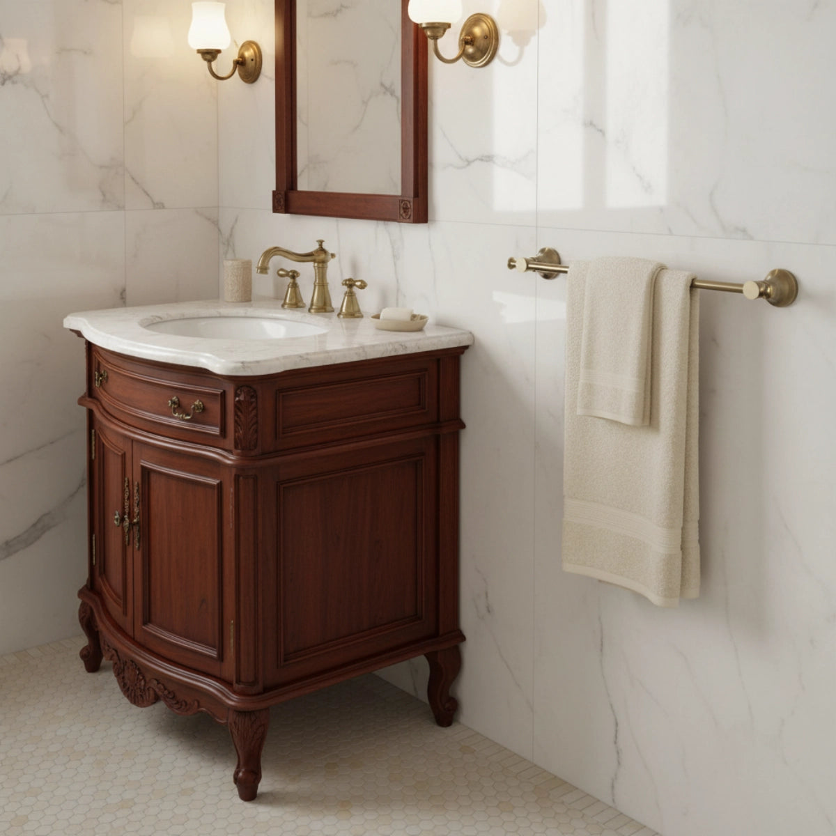 Porte-serviettes de salle de bain vintage 60cm Noa