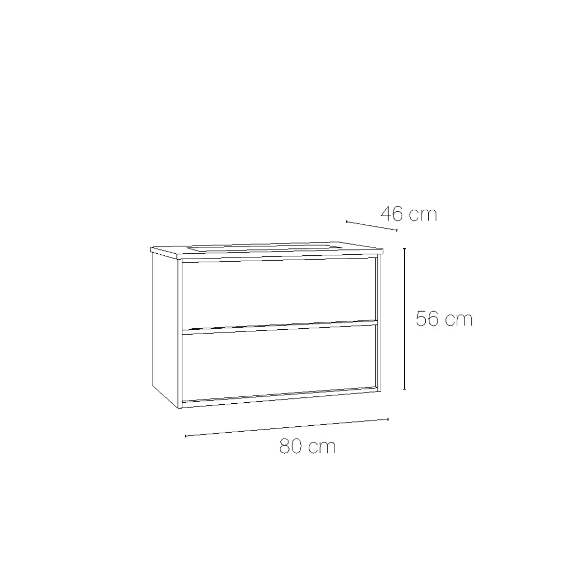 Meuble de salle de bain lavabo Frame top