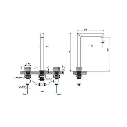Robinet de lavabo sur plan Firenze