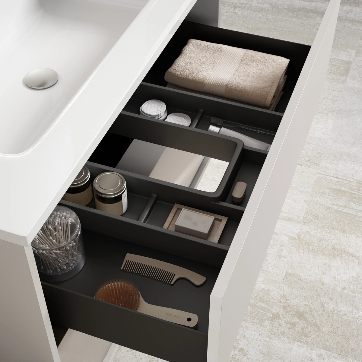 Meuble de salle de bain lavabo Frame top