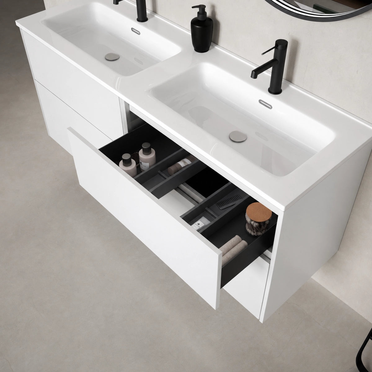 Meuble avec lave-mains de salle de bain Albor