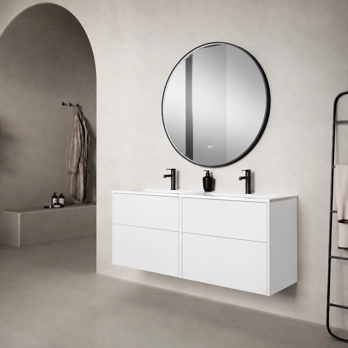 Meuble avec lave-mains de salle de bain Albor