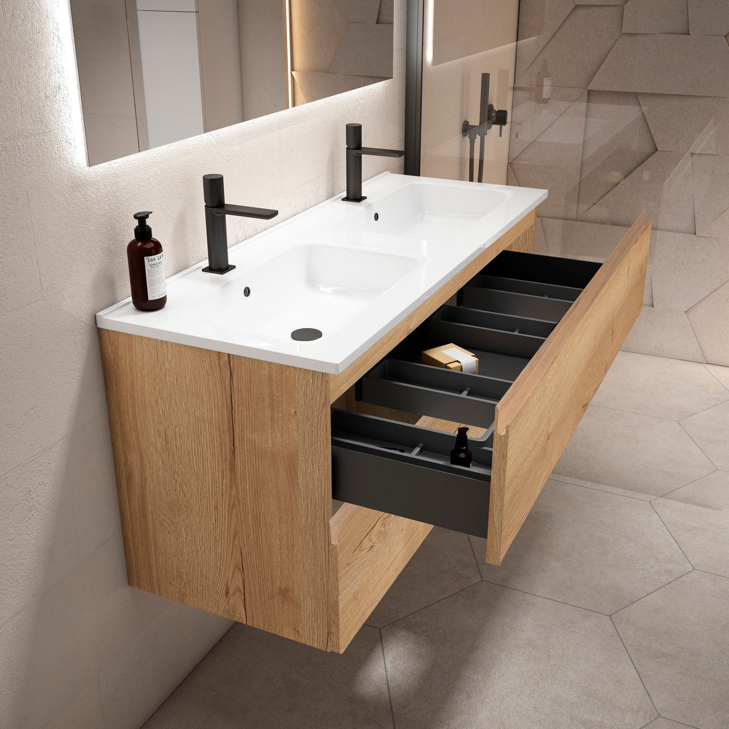 Meuble de salle de bain avec tiroirs Coral