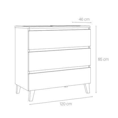 Meuble avec lavabo pour salle de bain Aruba
