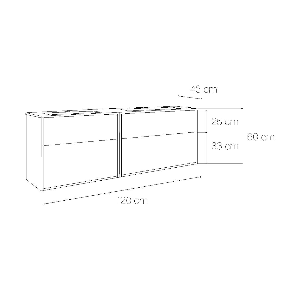 Meuble avec lave-mains de salle de bain Albor