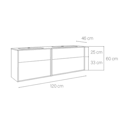 Meuble avec lave-mains de salle de bain Albor