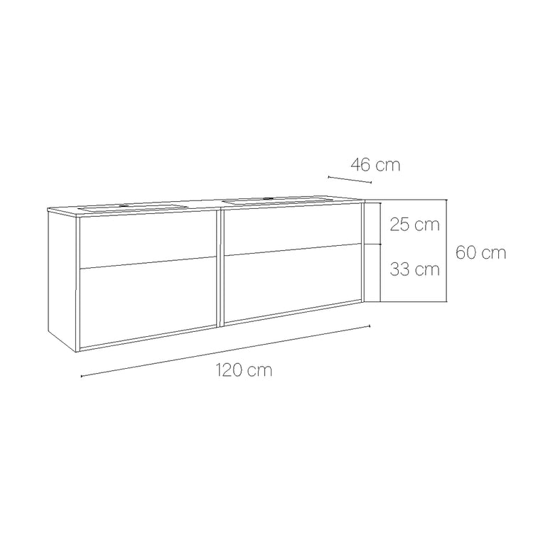 Meuble avec lave-mains de salle de bain Albor