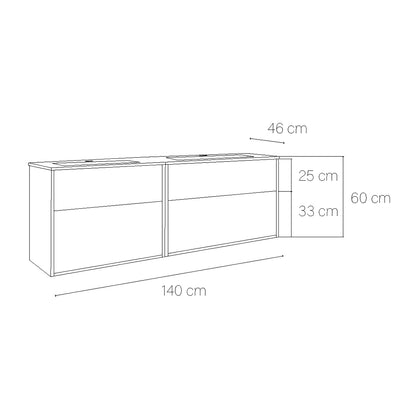 Meuble avec lave-mains de salle de bain Albor
