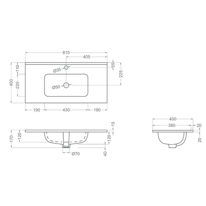 Lavabo étroit Onix New F40