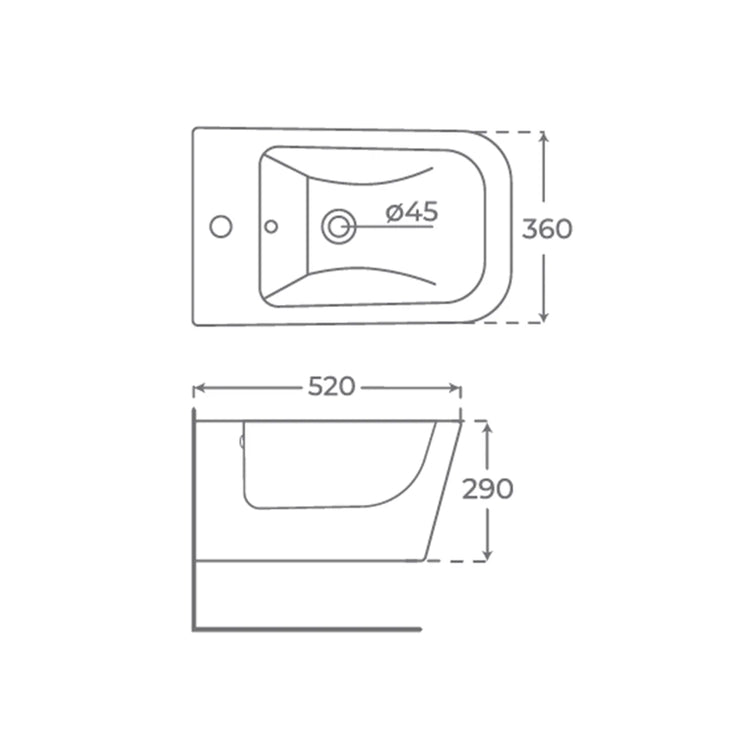 Bidet suspendu blanc mat Florence
