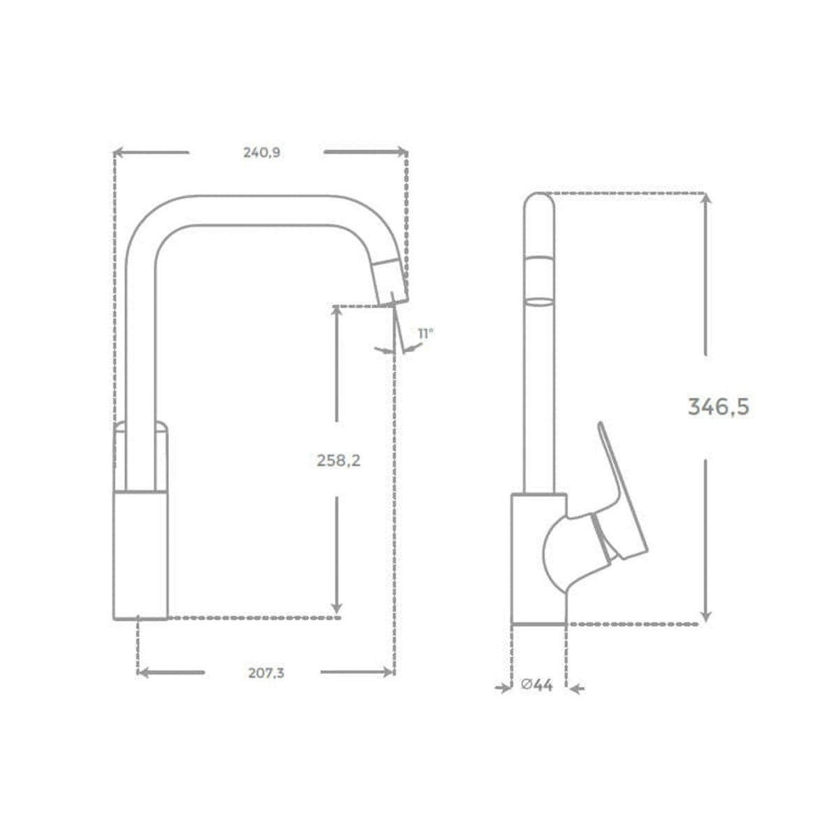 Robinet blanc brillant Flat
