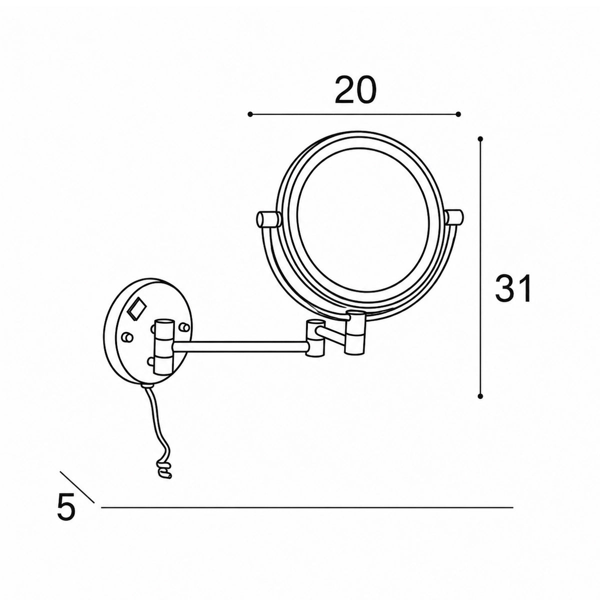 Miroir grossissant avec éclairage
