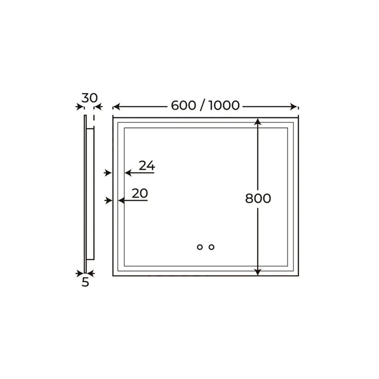 Miroir de salle de bain LED Damiano